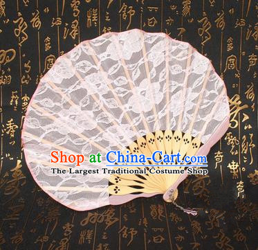 Chinese Handmade Classical Folding Fans Folk Dance Lace Accordion Fan for Women