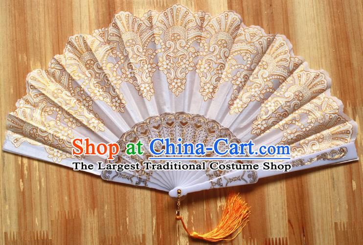 Chinese Handmade Folk Dance Folding Fans Classical Accordion Fan for Women