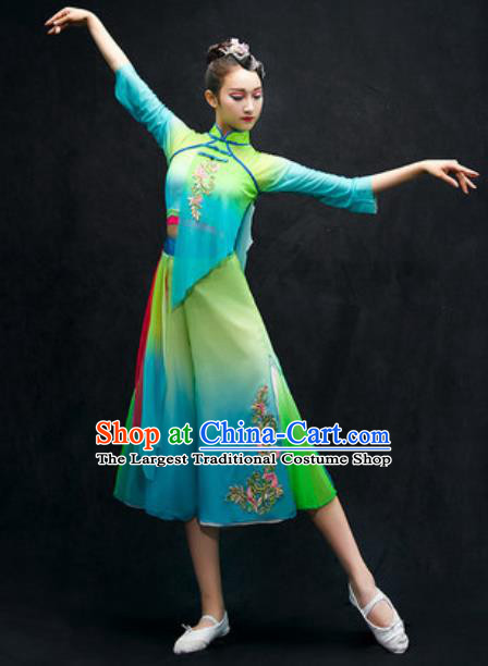 Chinese Classical Dance Stage Performance Costume Traditional Umbrella Dance Dress for Women