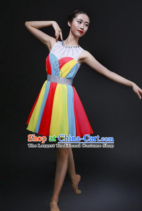 Chinese Modern Dance Costume Traditional Opening Dance Bubble Dress for Women