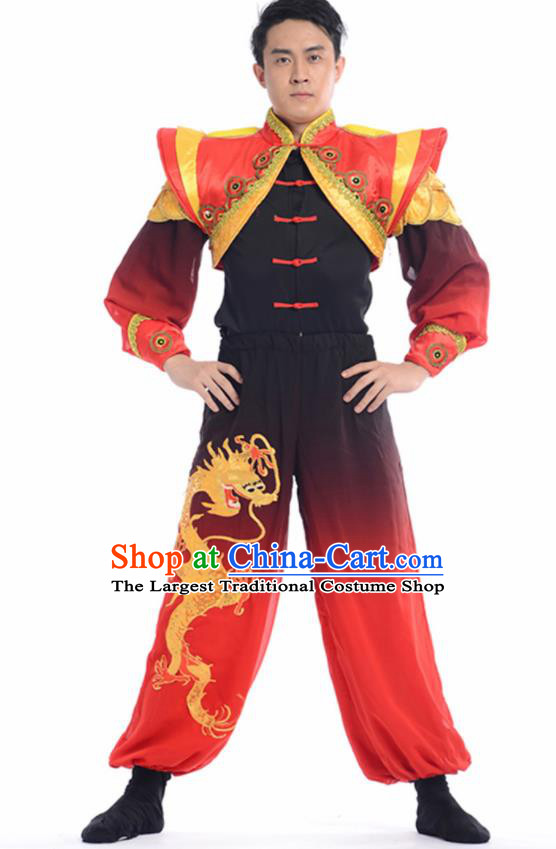 Chinese Traditional Yangko Stage Performance Costume Folk Dance Drum Dance Clothing for Men