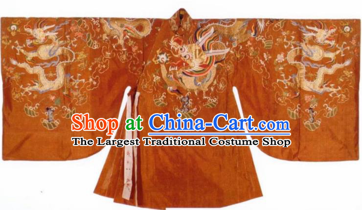 Traditional Chinese Ming Dynasty Wedding Historical Costume Ancient Empress Embroidered Robe for Women