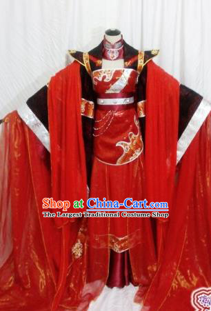 Traditional Chinese Tang Dynasty Princess Wedding Red Hanfu Dress Ancient Empress Embroidered Costume for Women