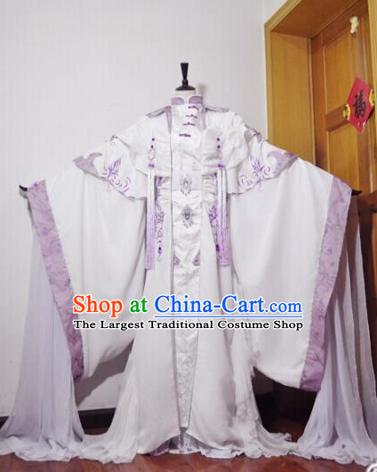 Traditional Chinese Cosplay Queen Hanfu Dress Ancient Swordswoman Embroidered Costume for Women