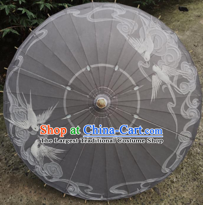 Traditional Chinese Handmade Grey Umbrellas Ancient Swordswoman Hanfu Umbrella for Women