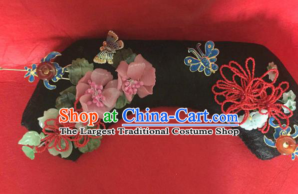 Traditional Chinese Qing Dynasty Palace Headwear Ancient Manchu Lady Hair Accessories for Women