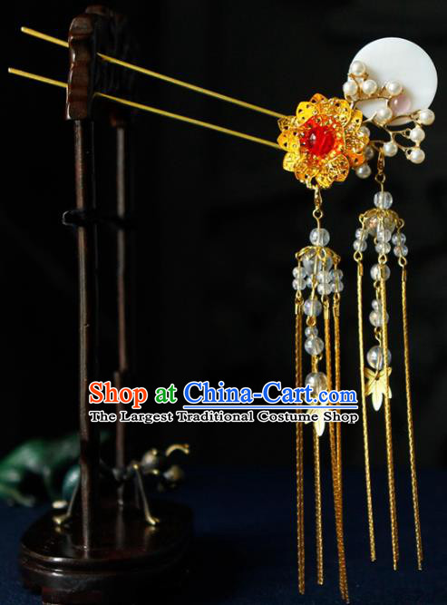 Traditional Chinese Wedding Hairpins Tassel Step Shake Handmade Ancient Bride Hair Accessories for Women