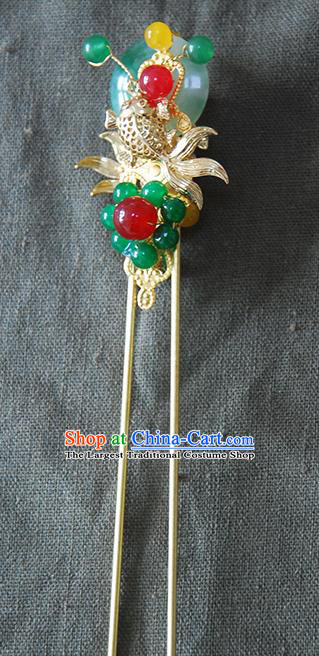 Handmade Chinese Ancient Princess Jade Hairpins Headwear Hair Accessories for Women