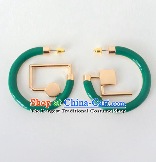 Top Grade Stage Show Green Earrings Brazilian Carnival Catwalks Ear Accessories for Women