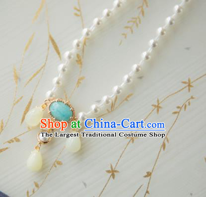 Chinese Handmade Hanfu Pearls Necklace Traditional Ancient Princess Necklet Jewelry Accessories for Women