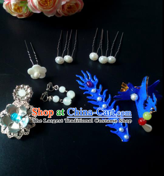 Chinese Handmade Hanfu Palace Phoenix Hair Clip Hairpins Traditional Ancient Princess Hair Accessories for Women