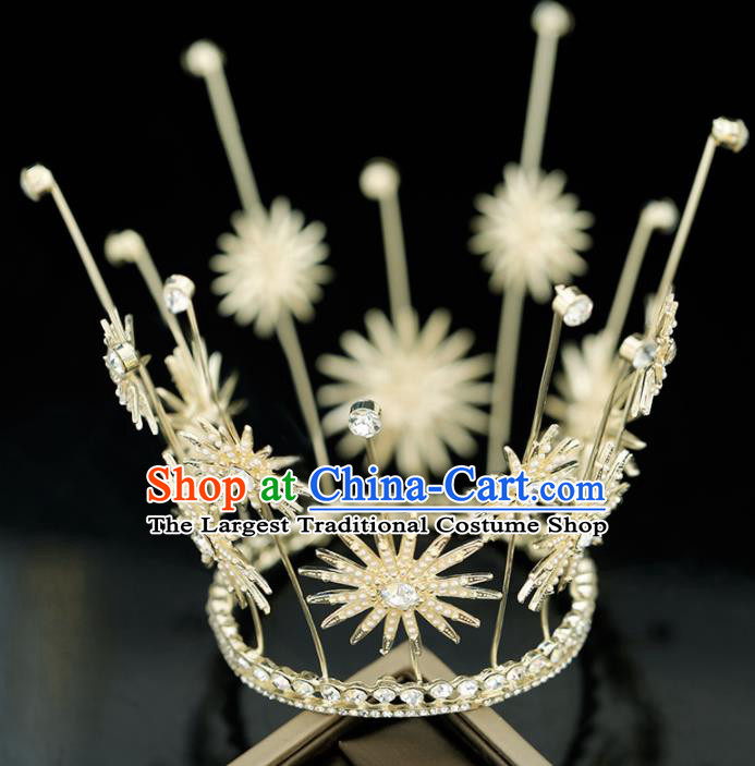 Top Grade Handmade Baroque Bride Royal Crown Princess Wedding Hair Accessories for Women