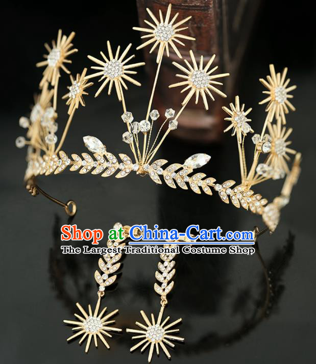 Top Grade Handmade Baroque Royal Crown Princess Wedding Bride Hair Accessories for Women