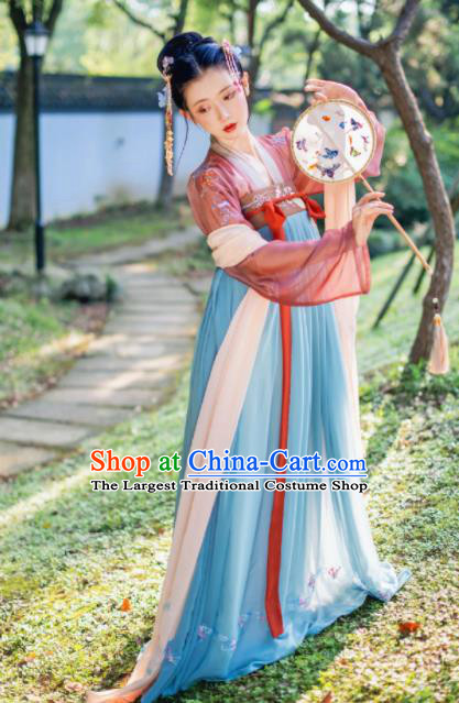 Chinese Traditional Tang Dynasty Imperial Consort Historical Costume Ancient Peri Hanfu Dress for Women