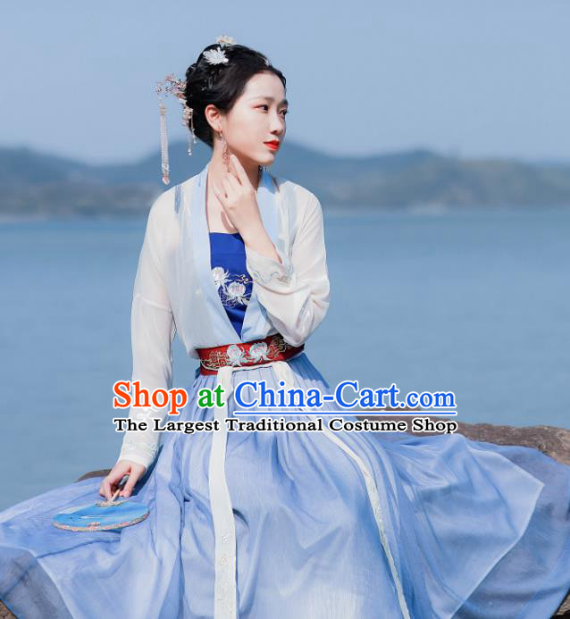 Chinese Traditional Song Dynasty Historical Costume Ancient Princess Hanfu Dress for Women