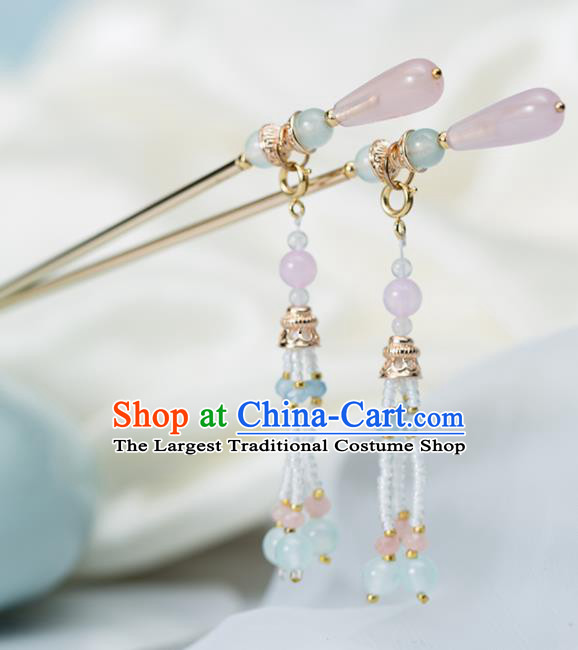 Chinese Handmade Hanfu Tassel Hair Clips Hairpins Ancient Princess Hair Accessories Headwear for Women