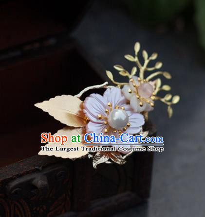 Chinese Handmade Hanfu Golden Leaf Hair Claw Hairpins Ancient Princess Hair Accessories Headwear for Women