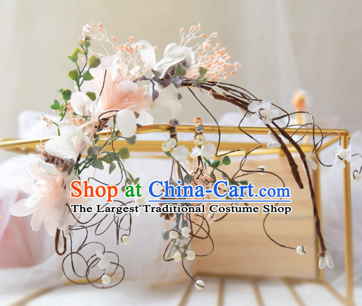 Top Handmade Flower Head Wear Garland Hair Jewelry and Earrings for Women