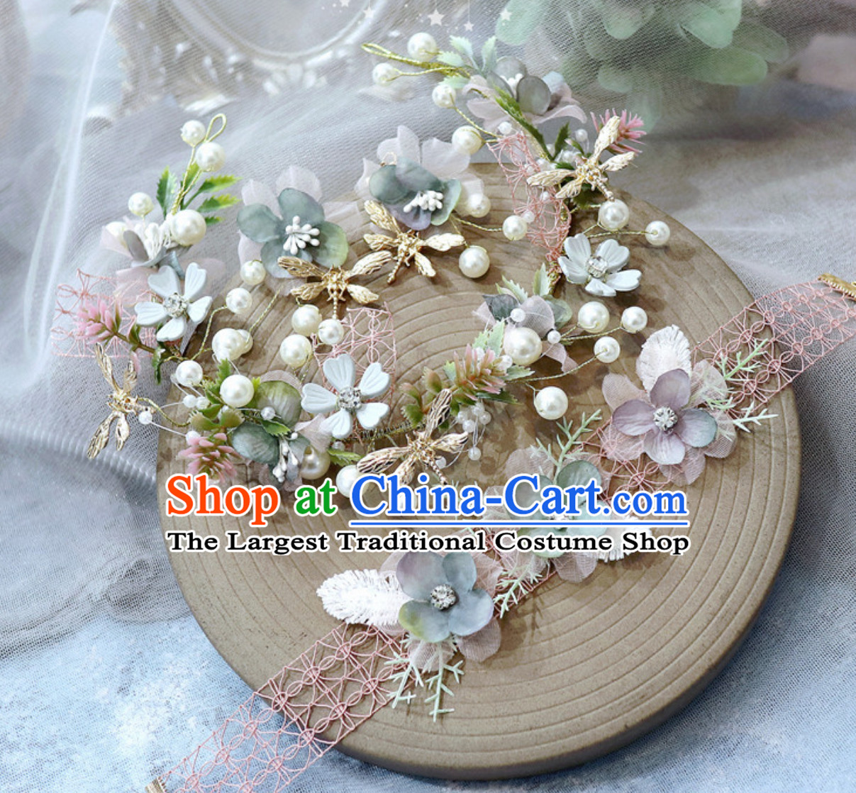Romantic Handmade Garland Hair Decoration and Earring Set for Girls