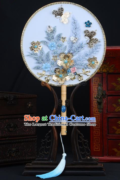 Chinese Traditional Wedding Round Fans Ancient Bride Palace Fan for Women