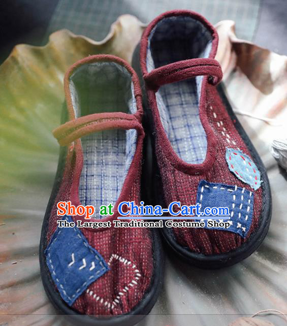 Chinese Cloth Shoes Traditional Red Linen Shoes National Hanfu Shoes for Women