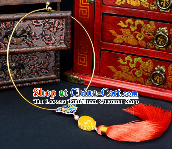 Handmade Chinese Classical Blueing Butterfly Necklace Ancient Palace Hanfu Necklet Accessories for Women