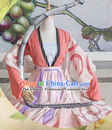 Chinese Traditional Cosplay Tang Dynasty Costume Ancient Peri Princess Hanfu Dress for Women