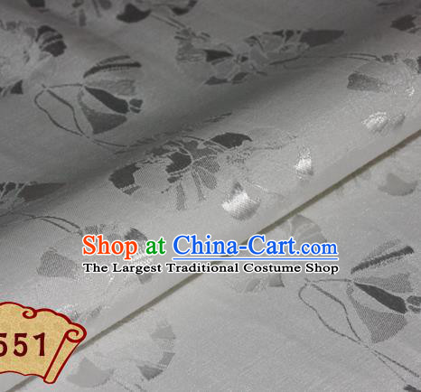 Chinese Traditional Pattern White Brocade Cheongsam Classical Fabric Satin Material Silk Fabric