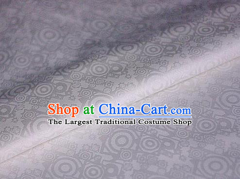 Chinese Traditional Round Pattern White Brocade Cheongsam Classical Fabric Satin Material Silk Fabric