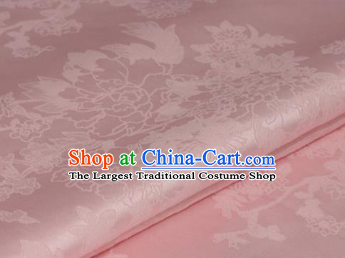 Chinese Traditional Royal Pattern Pink Brocade Material Cheongsam Classical Fabric Satin Silk Fabric