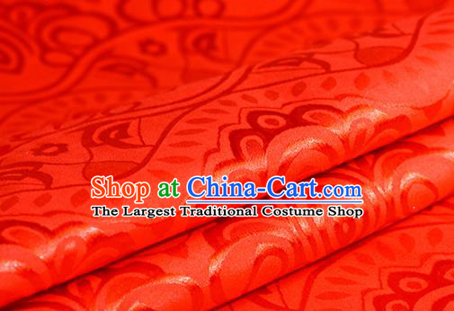 Chinese Traditional Pattern Red Brocade Material Hanfu Cheongsam Classical Fabric Satin Silk Fabric