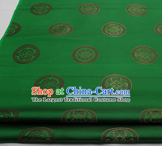 Chinese Traditional Tang Suit Fabric Royal Lucky Pattern Deep Green Brocade Material Hanfu Classical Satin Silk Fabric