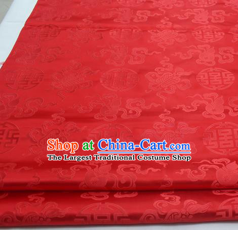 Chinese Traditional Tang Suit Satin Fabric Royal Calabash Pattern Red Brocade Material Classical Silk Fabric