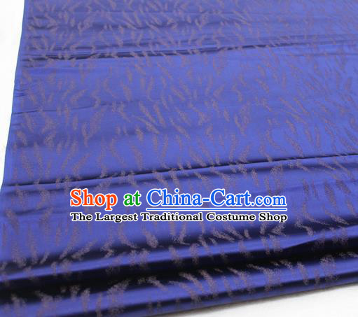 Asian Chinese Traditional Classical Pattern Royalblue Brocade Tang Suit Satin Fabric Material Classical Silk Fabric