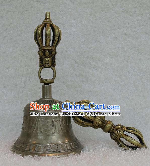 Chinese Traditional Feng Shui Items Buddhism Musical Instruments Buddhist Bronze Vajra Bell Pestle