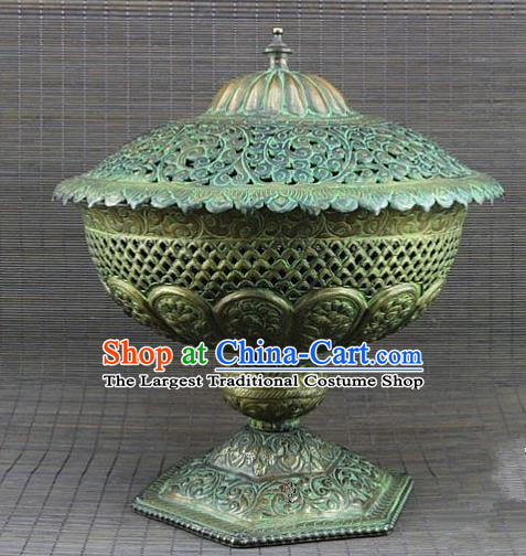 Chinese Traditional Buddhist Censer Buddha Brass Incense Burner Decoration Tibetan Buddhism Feng Shui Items