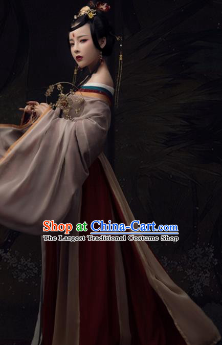 Chinese Ancient Imperial Concubine Hanfu Dress Traditional Tang Dynasty Imperial Consort Historical Costume for Women