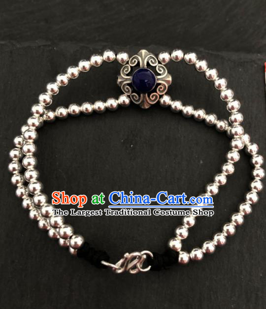 Traditional Chinese Mongol Nationality Bracelet Accessories Mongolian Ethnic Sliver Bangle for Women