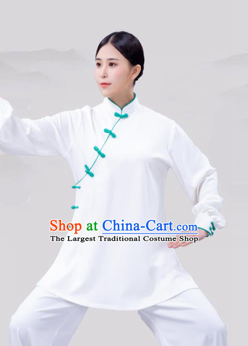 Traditional Chinese Martial Arts Competition White Costume Tai Ji Kung Fu Training Clothing for Women