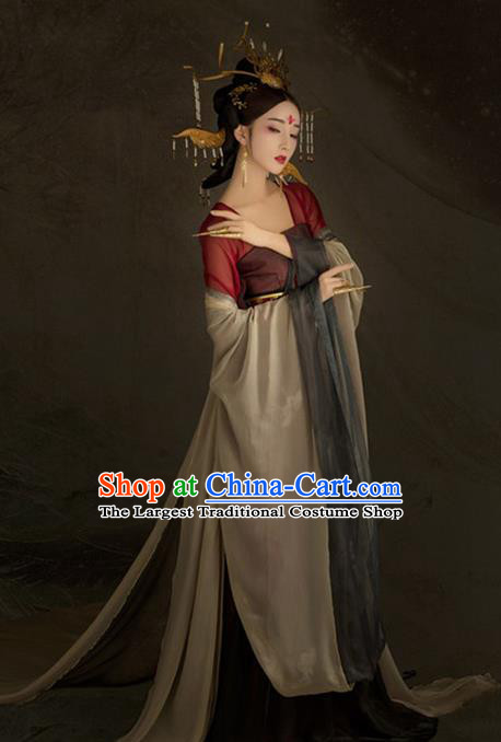 Chinese Ancient Court Queen Hanfu Dress Tang Dynasty Imperial Empress Historical Costume for Women