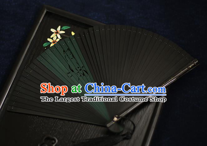 Chinese Handmade Carving Wolf Bamboo Fans Classical Accordion Traditional Folding Fans for Women