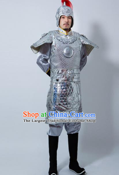 Chinese Ancient Drama Costume Han Dynasty General Helmet and Armour Complete Set for Men