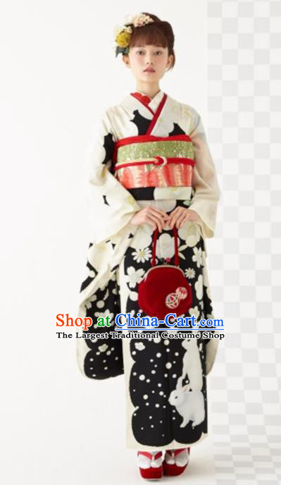 Japanese Traditional Handmade Furisode Kimono Dress Asian Japan Geisha Yukata Costume for Women