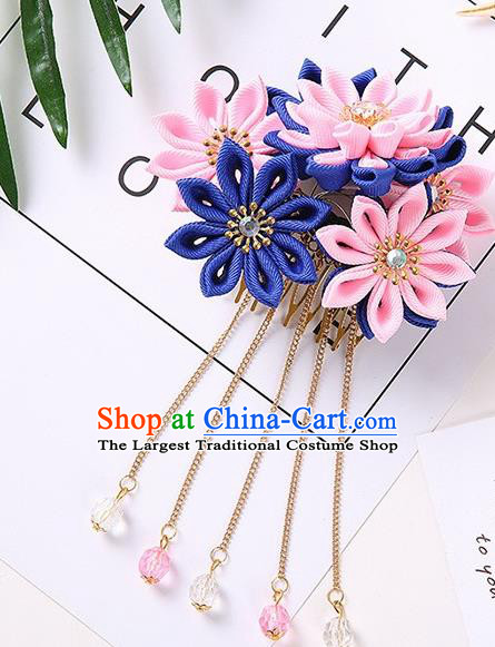 Japanese Traditional Kimono Hair Accessories Handmade Japan Geisha Tassel Hairpins for Women