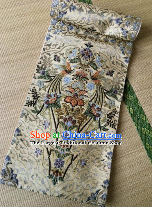 Japanese Traditional Kimono Embroidered Silk Belts Asian Handmade Japan Geisha Yukata Waistband for Women