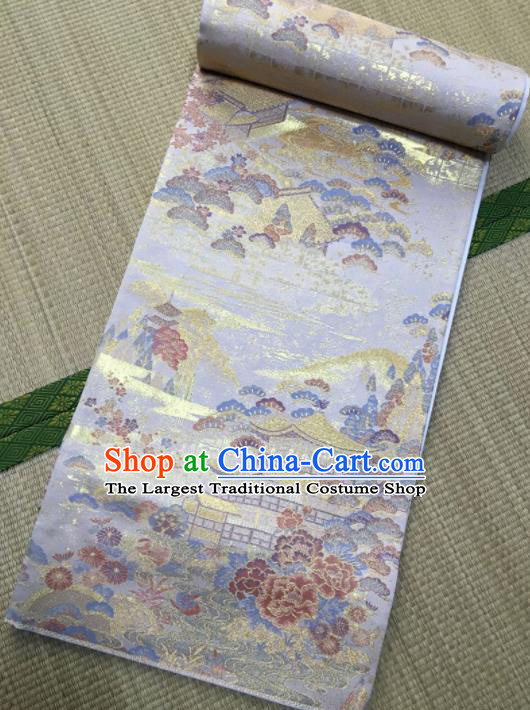 Japanese Traditional Kimono White Silk Belts Asian Handmade Japan Geisha Yukata Waistband for Women