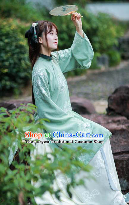 Chinese Ancient Ming Dynasty Nobility Lady Historical Costume Traditional Embroidered Hanfu Dress for Women