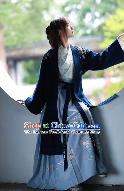 Chinese Ancient Han Dynasty Nobility Lady Historical Costume Traditional Embroidered Hanfu Dress for Women