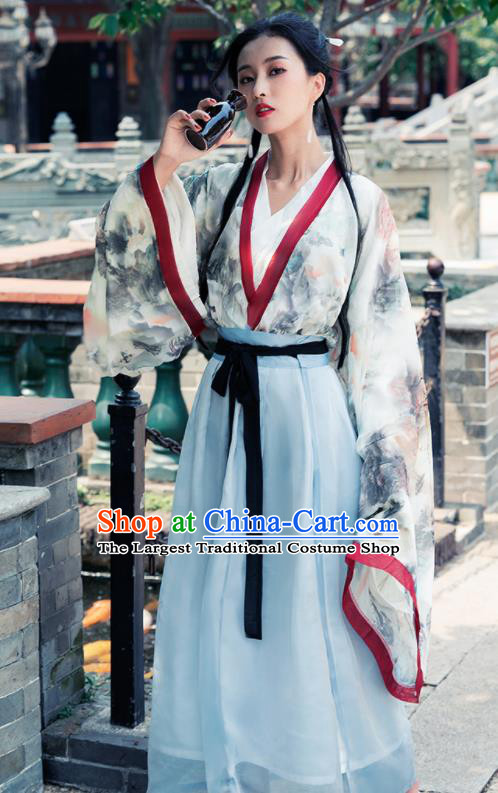 Ancient Chinese Jin Dynasty Historical Costume Traditional Court Princess Hanfu Dress for Women