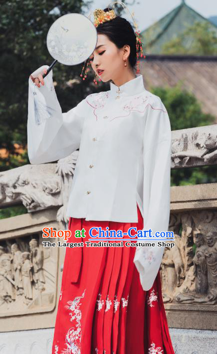 Ancient Chinese Ming Dynasty Historical Costume Traditional Palace Lady Hanfu Dress for Women